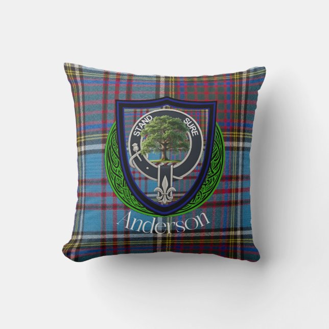 Andersson Scottish Klan Tartan och Vapensköld Kudde (Framsida)
