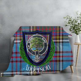 Andersson Scottish Klan Tartan & Vapensköld Fleecefilt