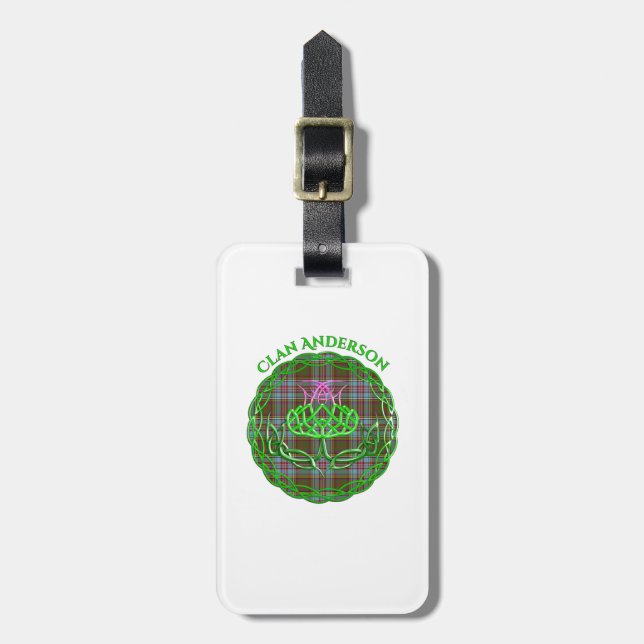 Andersson Scottish Tartan Celtic Thistle Bagagebricka (Vertikal Framsida)