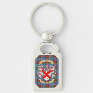 Andersson Vapensköld med Tartan Keychain Andersson Rektangulärt Silverfärgad Nyckelring