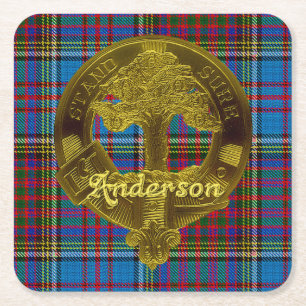 AnderssonklanTartan & Emblem Underlägg Papper Kvadrat