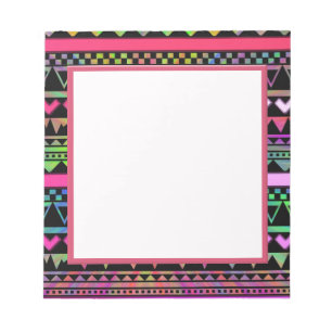 Andes Aztec Tribal Native Geometric Tie Die Neon Anteckningsblock