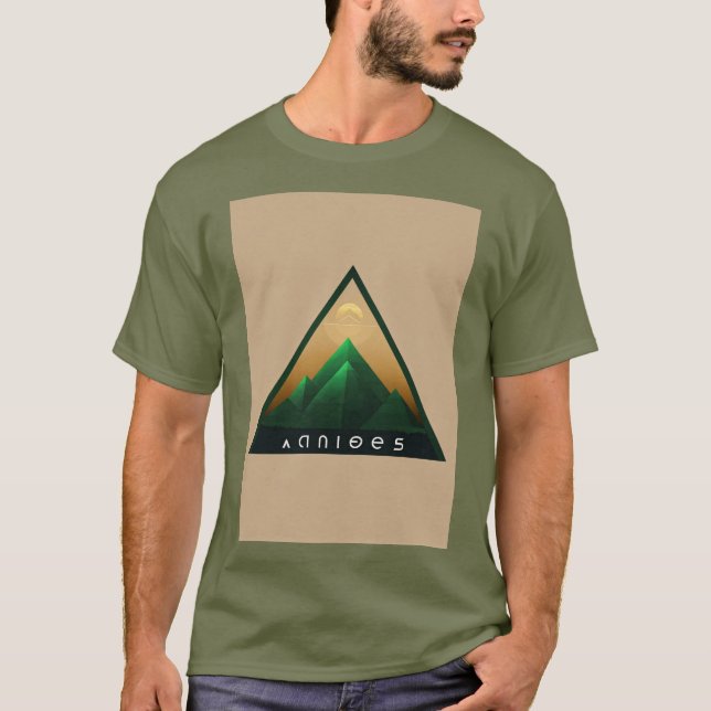 "Andes Mons Mountain Trio: Geometric Minimalist Lo T Shirt (Framsida)