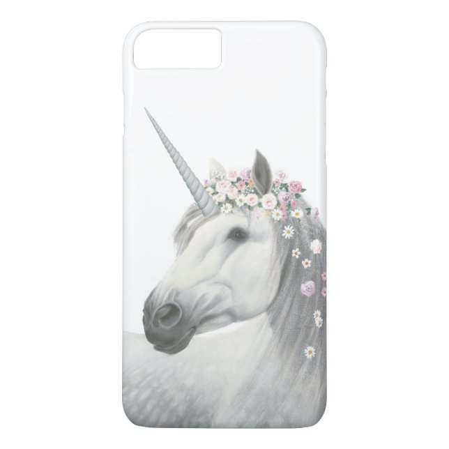 AndeUnicorn med blommor i Mane Case-Mate iPhone Skal (Baksida)