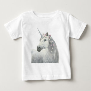 AndeUnicorn med blommor i Mane Tee