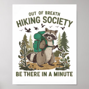 Andfådd Hiking Society Tvättbjörn Rolig Vandring Poster