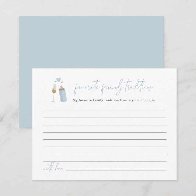 ANDI Blå Poppin Flaskor Familjetraditioner Inclosu Tilläggskort (Fram/baksida)