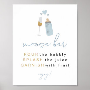 ANDI Blue Poppin' Flaskor Momosa Pub Sign Poster