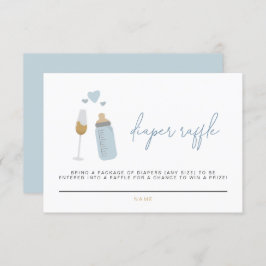 ANDI Blue Poppin'Flaskor Diaper Raffle Card Inbjudningar