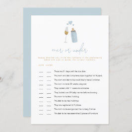 ANDI Blue Poppin'Flaskor over or under Baby Game Inbjudningar