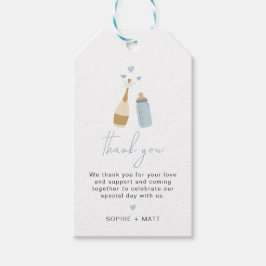 ANDI Dusty Blue Poppin Flaskor Pojke Presentetikett