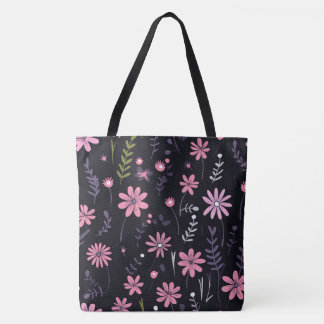 Andi Folk Flowers Anpassad design Tote Bag Tygkasse