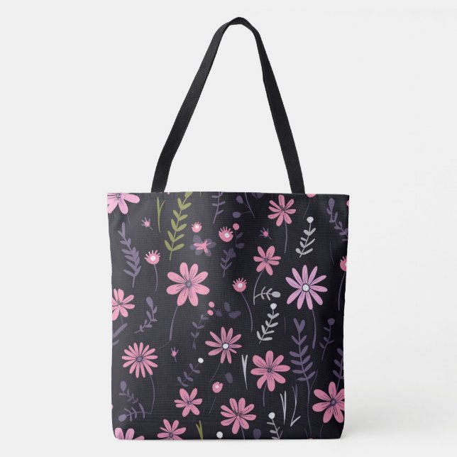 Andi Folk Flowers Anpassad design Tote Bag Tygkasse (Framsida)