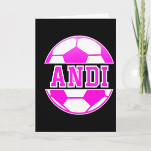 Andi Namn Flickor Fotboll Spela Fotboll Sport Fan Kort