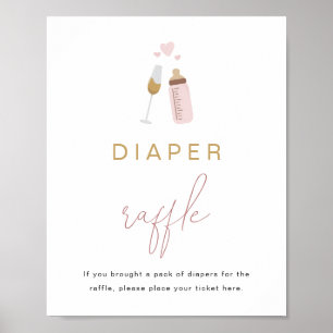 ANDI Rosa Poppin' Flaskor Baby Diaper Raffle Game Poster