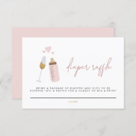 ANDI Rosa Poppin'Flaskor Diaper Raffle Card Inbjudningar