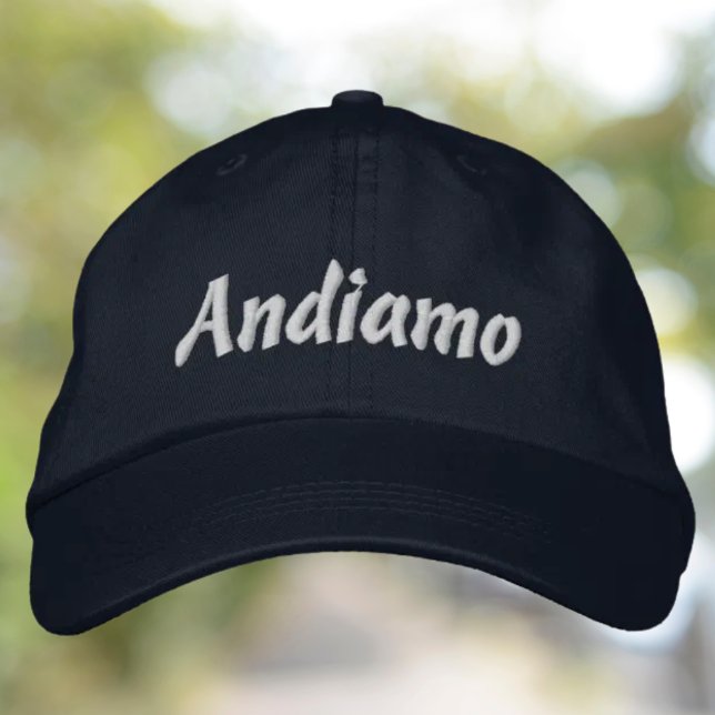 Andiamo Broderad Hatt Keps (Andiamo Embroidered Hat - Italian Heritage Travel Lover Gift)