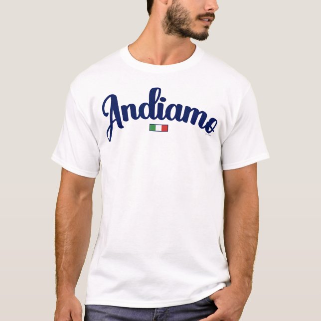 Andiamo Låt oss gå till Italien Italienska reseflo T Shirt (Framsida)