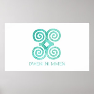 Andika Symbol för ödmjukhet Dweni Ni Mmen Gift Ide Poster