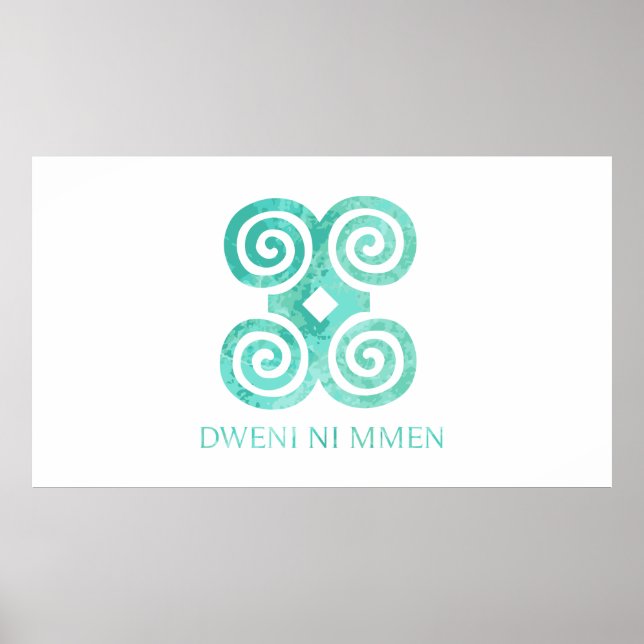 Andika Symbol för ödmjukhet Dweni Ni Mmen Gift Ide Poster (Framsidan)
