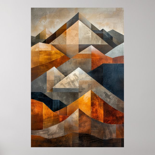 Andinska bergen: Geometrisk konst av Abstrakt Poster (Framsidan)