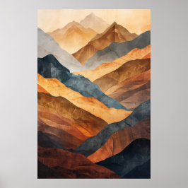 Andinska bergen: Geometrisk konst av Abstrakt Poster