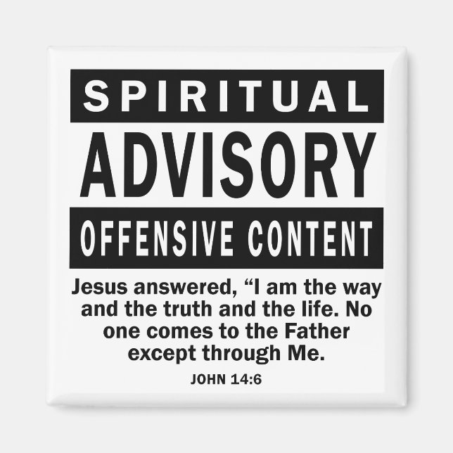 Andlig Advisory John 14:6 Christian Quotes Magnet (Framsidan)