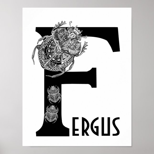 Andlig anpassningsbar barn F Namn Furgus Beatles k Poster (Framsidan)