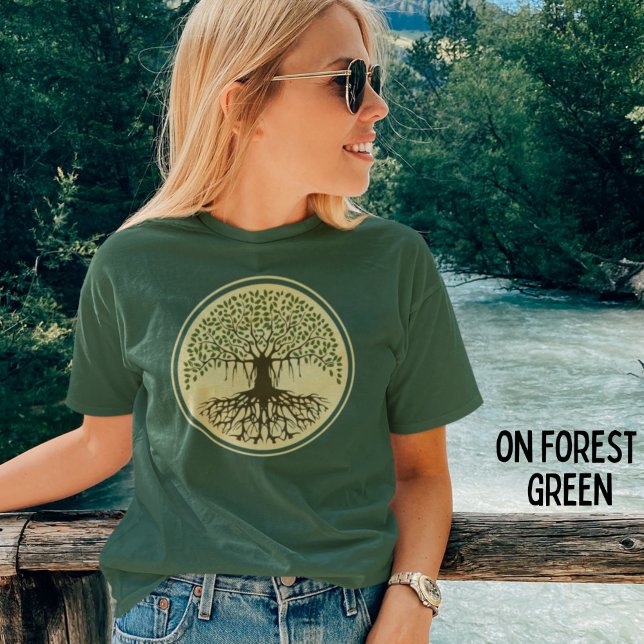 Andlig Banyan Livets träd Nature Logotyp grönt T Shirt (Skapare uppladdad)