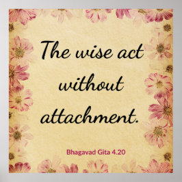 Andlig Beige Rosa Gita Vis Non-Attachment Poster