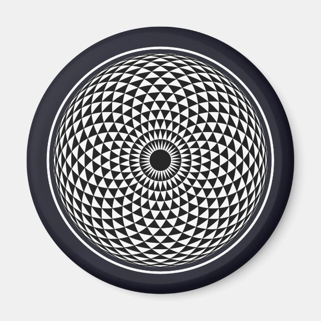 Andlig Black White Mandala Geometric Graphic Morsa Magnet (Framsidan)