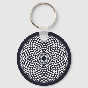 Andlig Black White Mandala Geometric Graphic Nyckelring