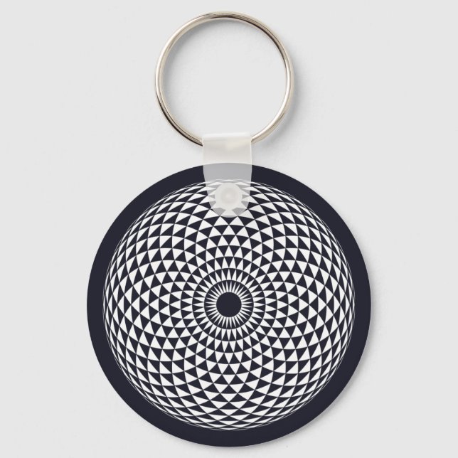 Andlig Black White Mandala Geometric Graphic Nyckelring (Framsida)