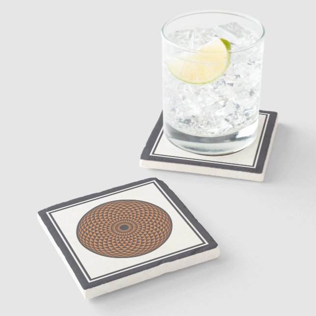 Andlig Black White Mandala Geometric Oriental Stenunderlägg (Sidan)