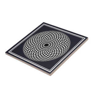 Andlig Black White Mandala Geometric Vector Art Kakelplatta