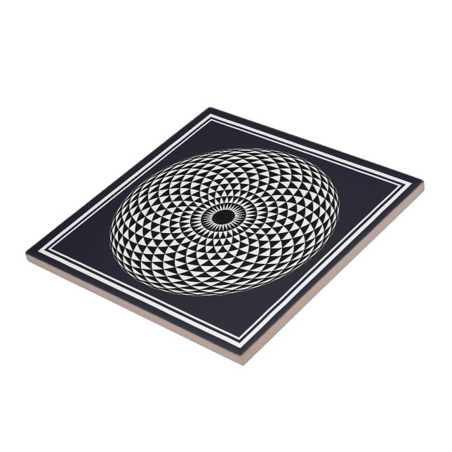 Andlig Black White Mandala Geometric Vector Art Kakelplatta (Sidan)