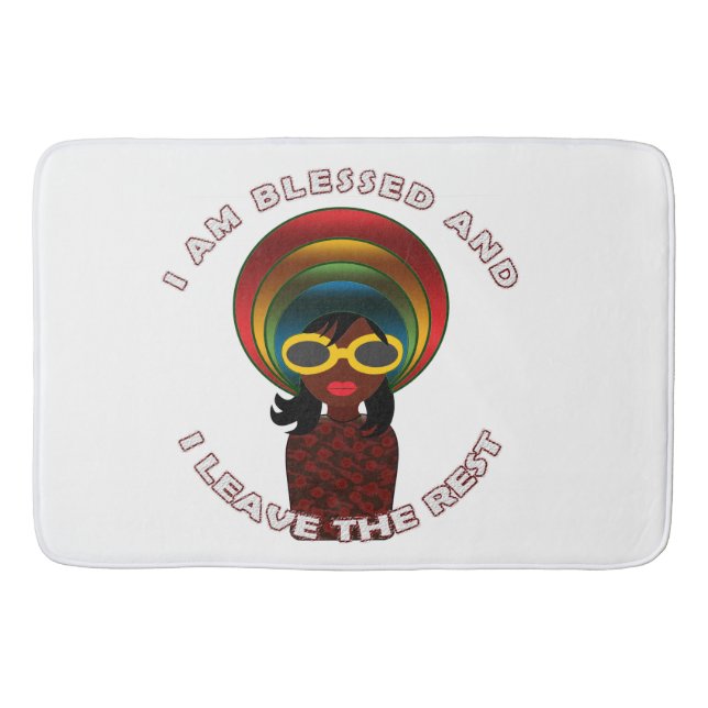 Andlig Blästat Lycklig Badrumsmatta (Framsidan)