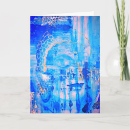 Andlig Blue Buddha Head Motivational Quote Kort