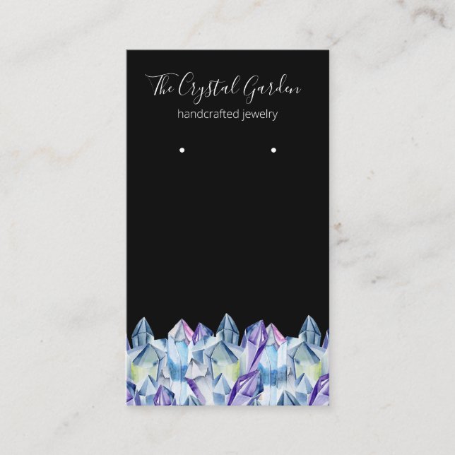 Andlig Boho Amethyst Crystals Earring Jewelry Visitkort (Framsida)