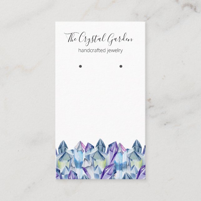 Andlig Boho Amethyst Crystals Earring Jewelry Visitkort (Framsida)