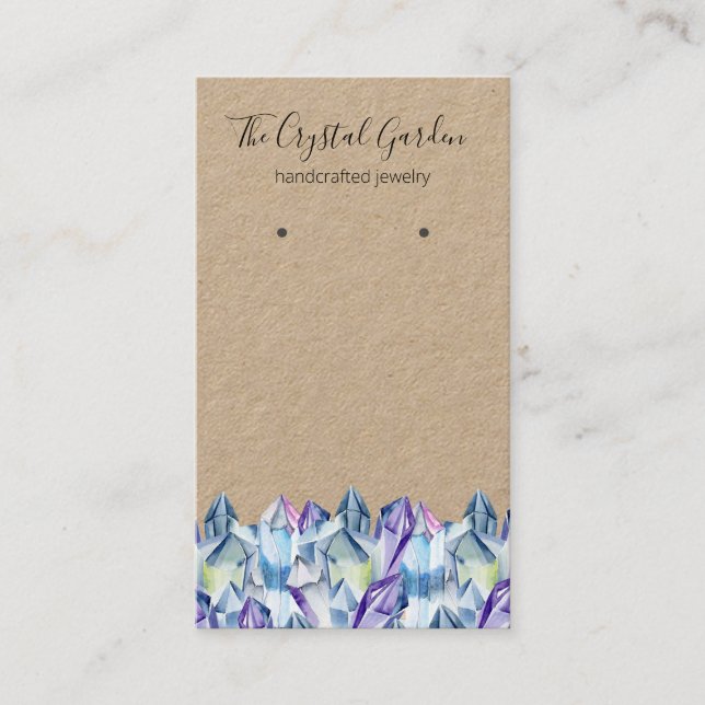 Andlig Boho Amethyst Crystals Earring Jewelry Visitkort (Framsida)