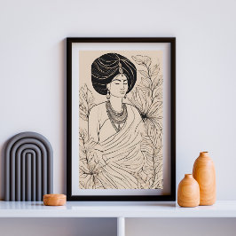 Andlig Boho Kvinna Print Poster
