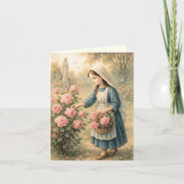 Andlig Bouquet Rosa ros katolsk Marian Kort
