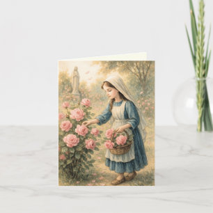 Andlig Bouquet Rosa ros katolsk Marian Kort