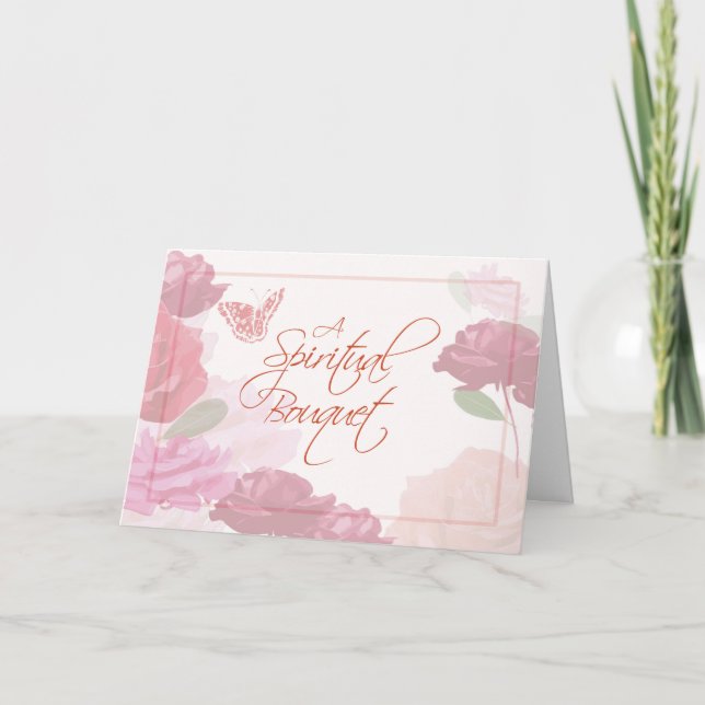 Andlig Bouquet tänker på dig, Religiösa, Ro Kort (Framsida)