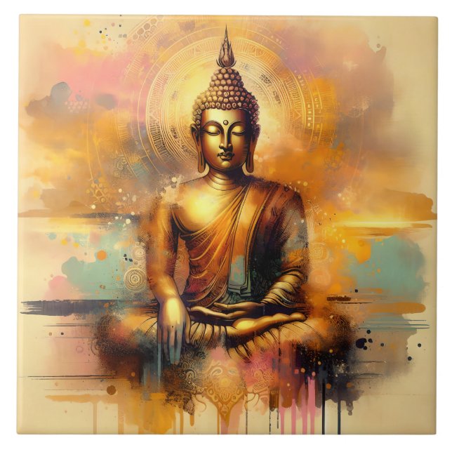 Andlig Buddha Kakelplatta (Framsidan)