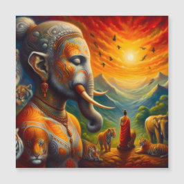 andlig buddha och elefant