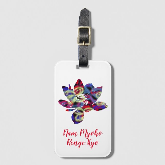 Andlig Butterflies Flower Nam Myoho Renge Kyo Bagagebricka (Framsida vertikal)