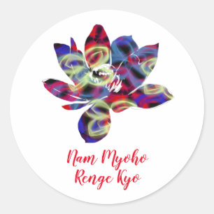 Andlig Butterflies Flower Nam Myoho Renge Kyo Runt Klistermärke