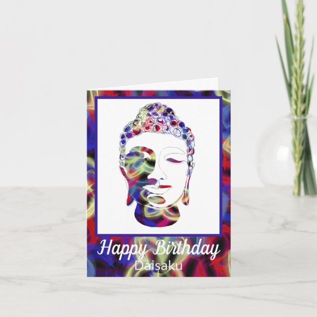 Andlig Butterfly Abstrakt Buddha Birthday Card Kort (Framsida)